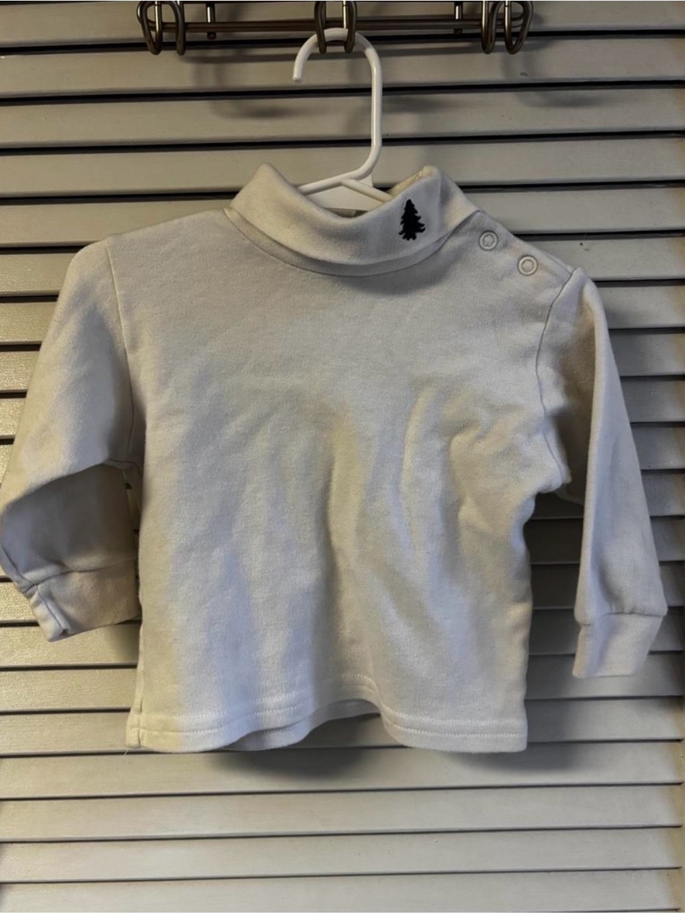 Baby Vintage Long-Sleeve Mock Neck Top with Tree Accent
